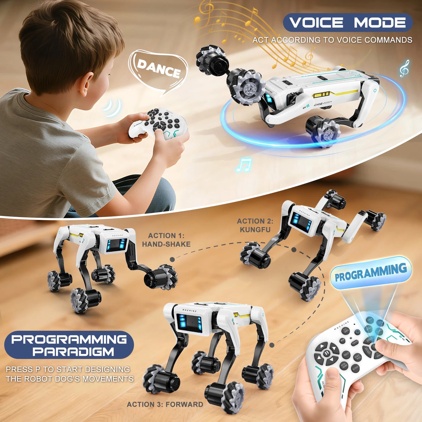 Akeleo 3 in 1 Robot Dog with Wheels Kit