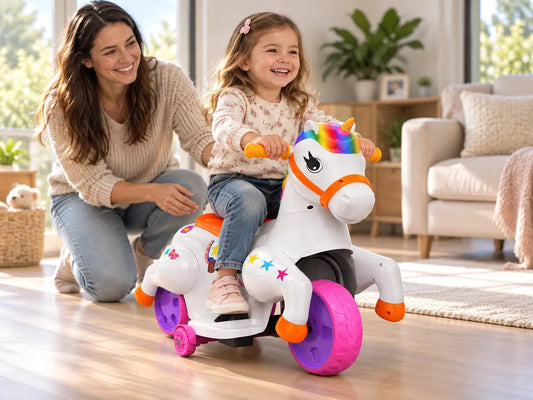 Electric Unicorn Ride-On Horse for Kids Ages 3+