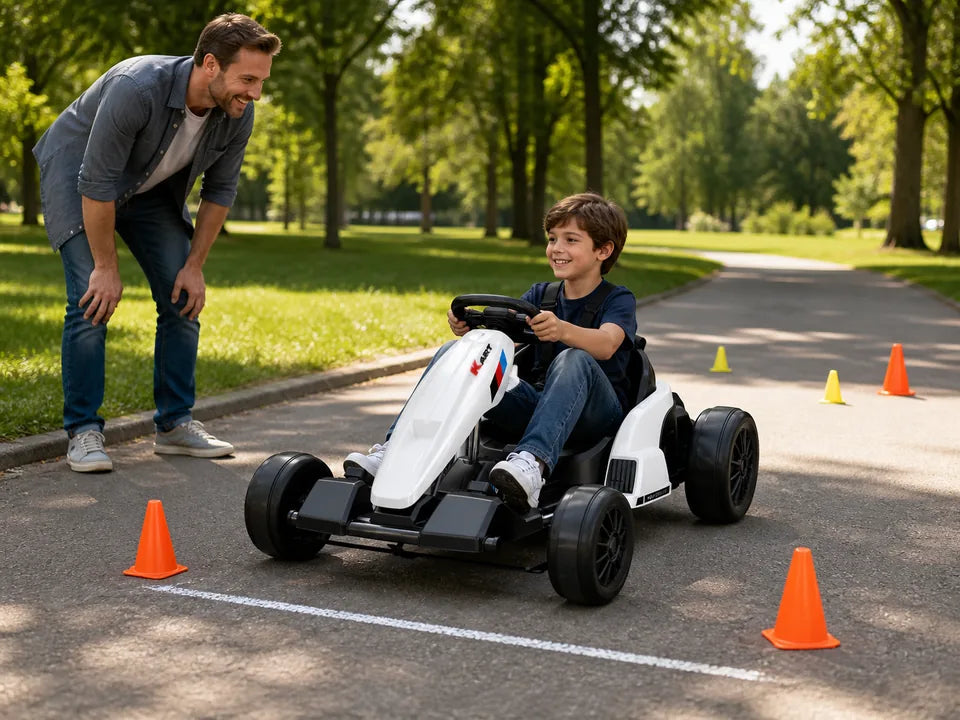 Kids Electric Go Kart Practice Plan: Stops, Turns, Speed