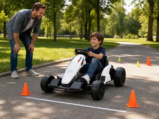 Kids Electric Go Kart Practice Plan: Stops, Turns, Speed