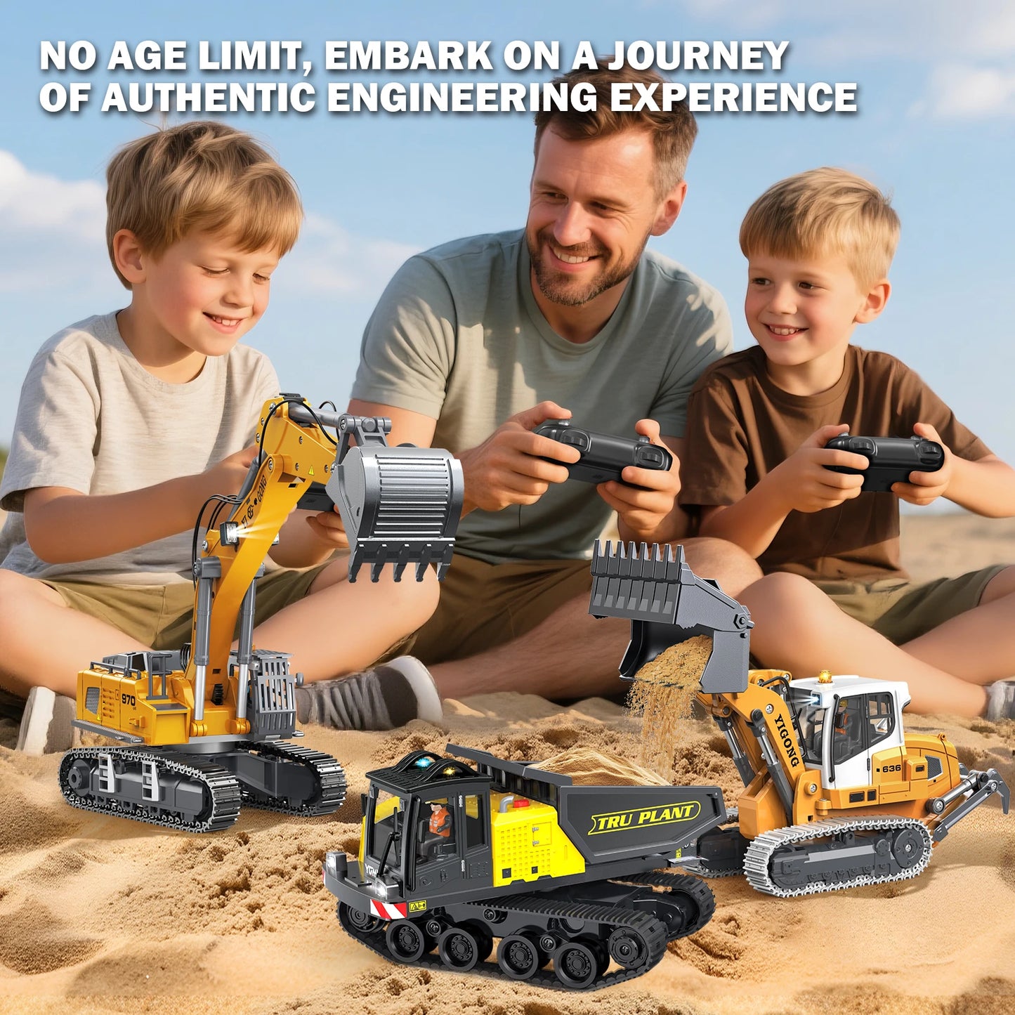 3-in-1 RC Excavator Set