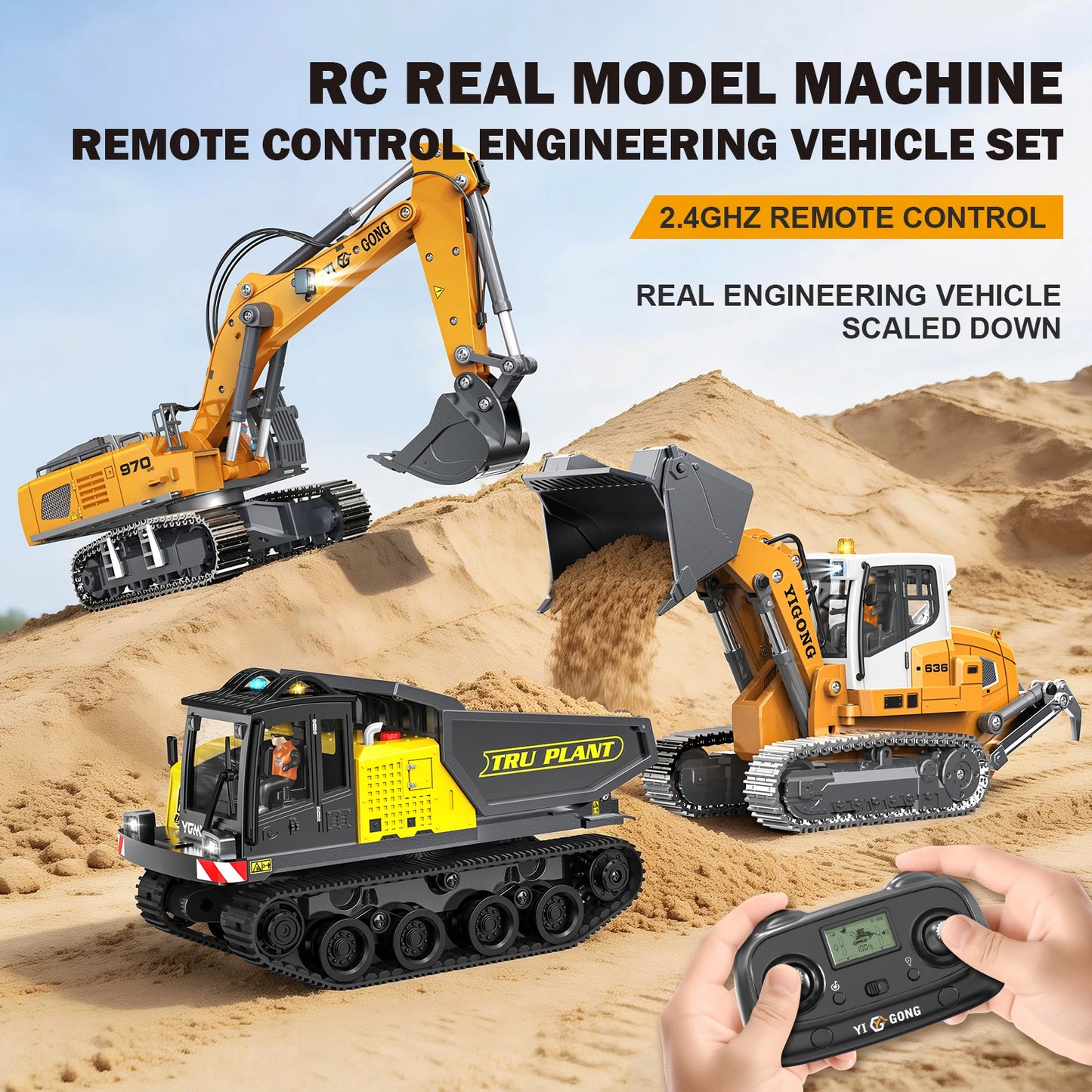 3-in-1 RC Excavator Set
