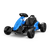Blue electric drift go-kart for kids with bucket seat and seat belt on a white background.