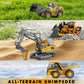  all-terrain remote control construction trucks capable of driving on grass, gravel, sand, and snow