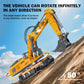 Akeleo RC construction toy - 970 RC excavator infinite rotation metal tracks 50 degree slope