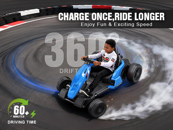 Akeleo kids electric go-kart - charge once ride longer blue go-kart
