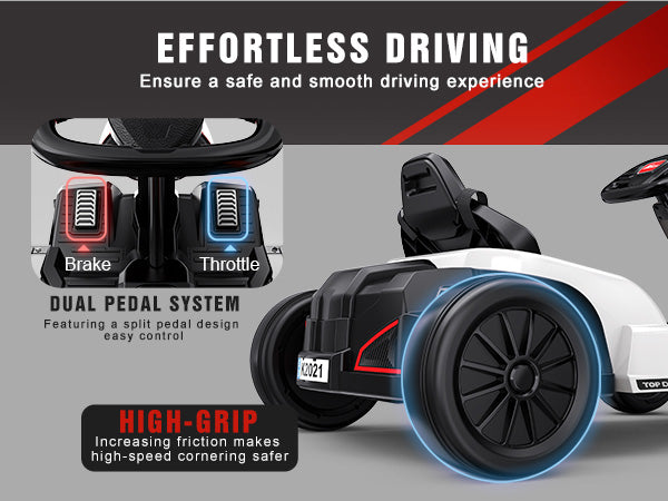 Akeleo kids electric go-kart - dual pedal system high grip go-kart
