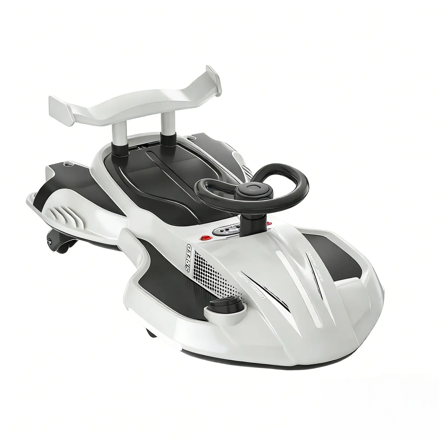 Akeleo black and white 2-in-1 electric wiggle car for indoor and outdoor ride-on play