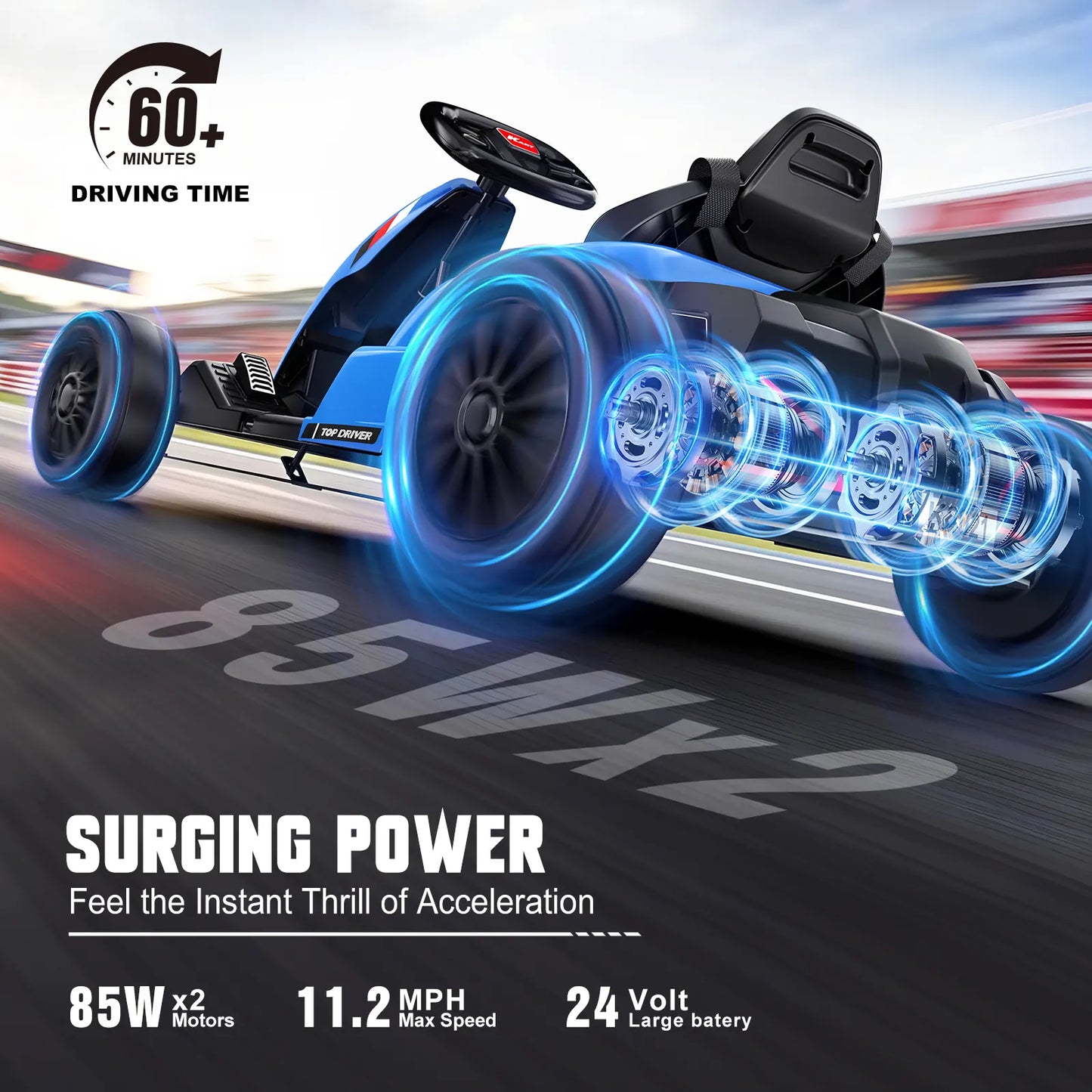 Akeleo kids electric go-kart - ride on go-kart surging power performance