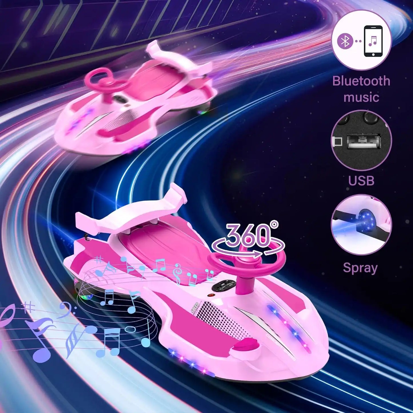 2-in-1 Electric Wiggle Car with Pedal