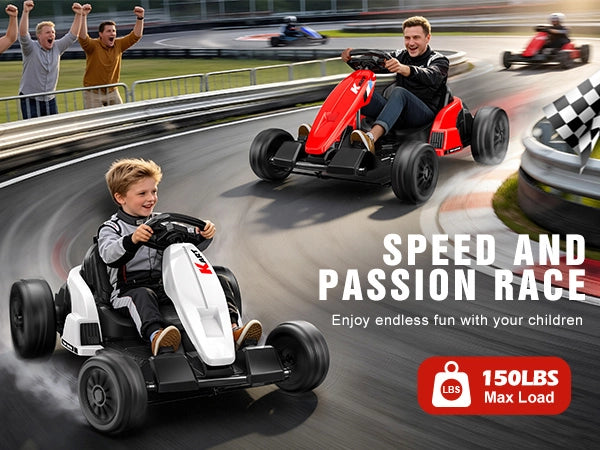 Akeleo kids electric go-kart - speed and passion race go-kart 150 lbs